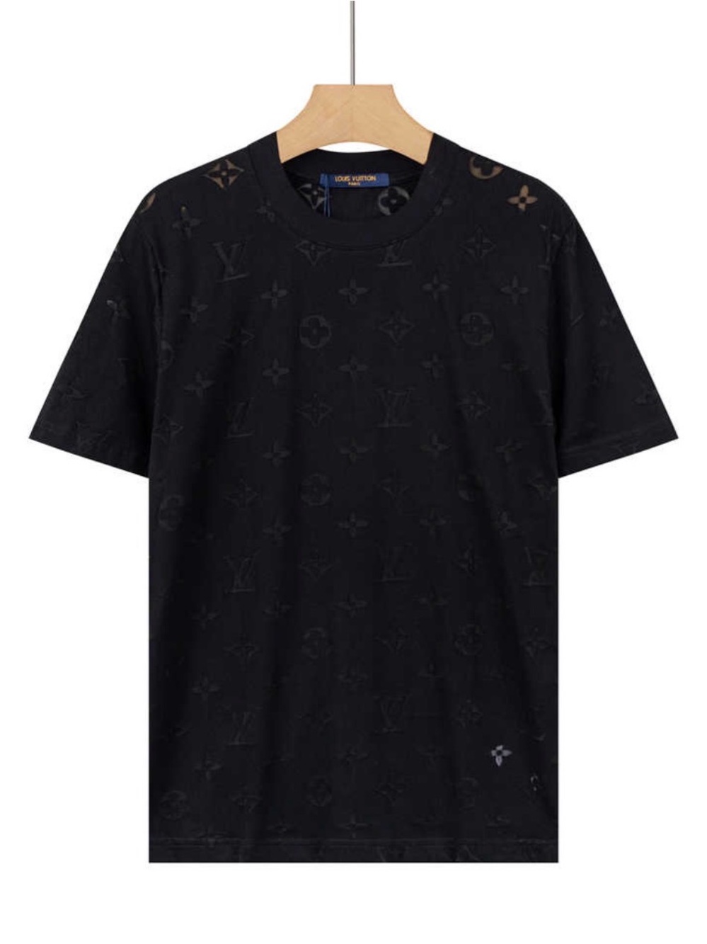Louis Vuitton Black Embossed Monogram Short Sleeve Tee